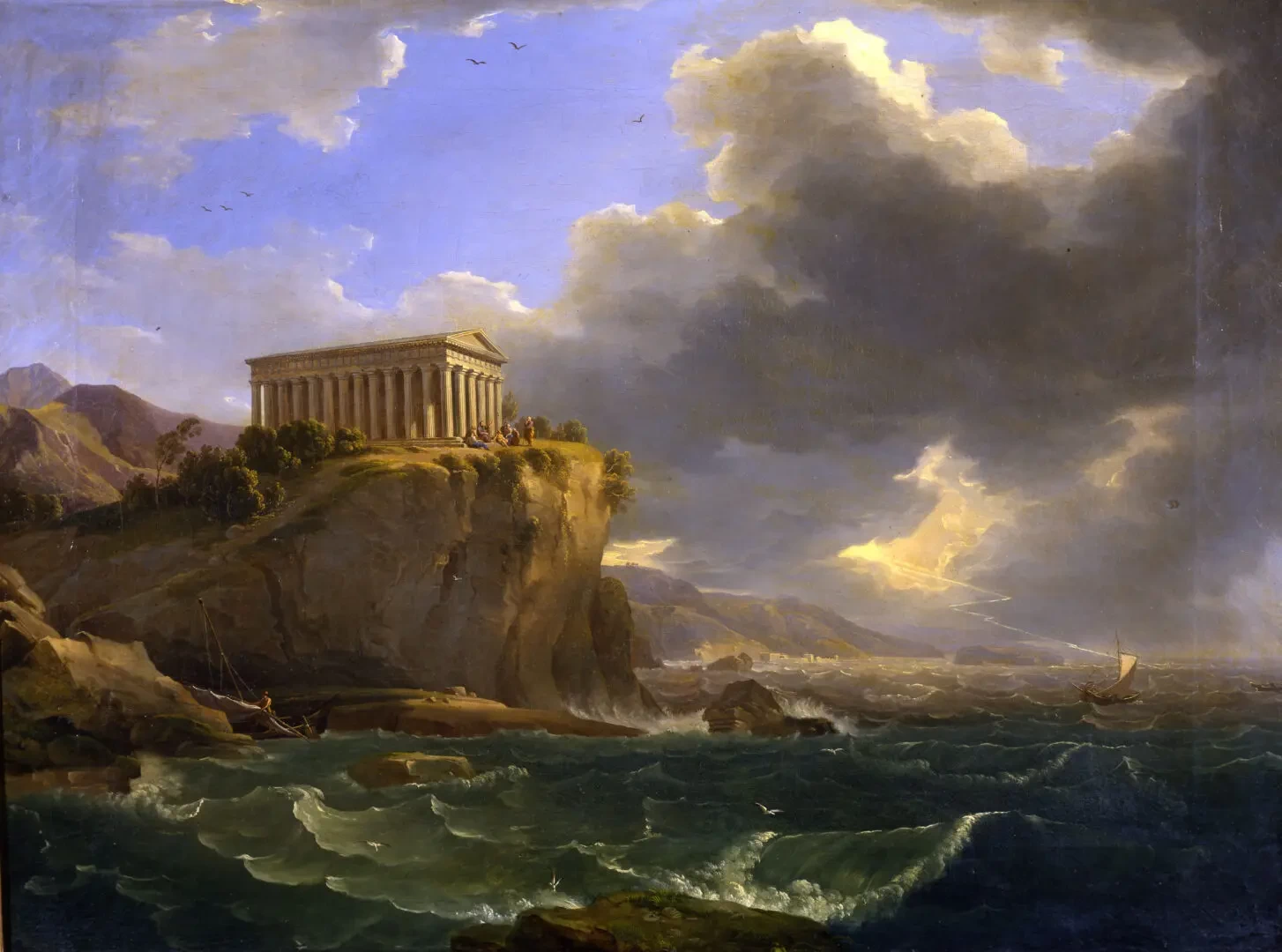 13-Luigi Basiletti –Platone tra i suoi discepoli siede filosofando dinanzi al tempio di Minerva al capo Sunio  - Pinacoteca Tosio Martinengo, Brescia 